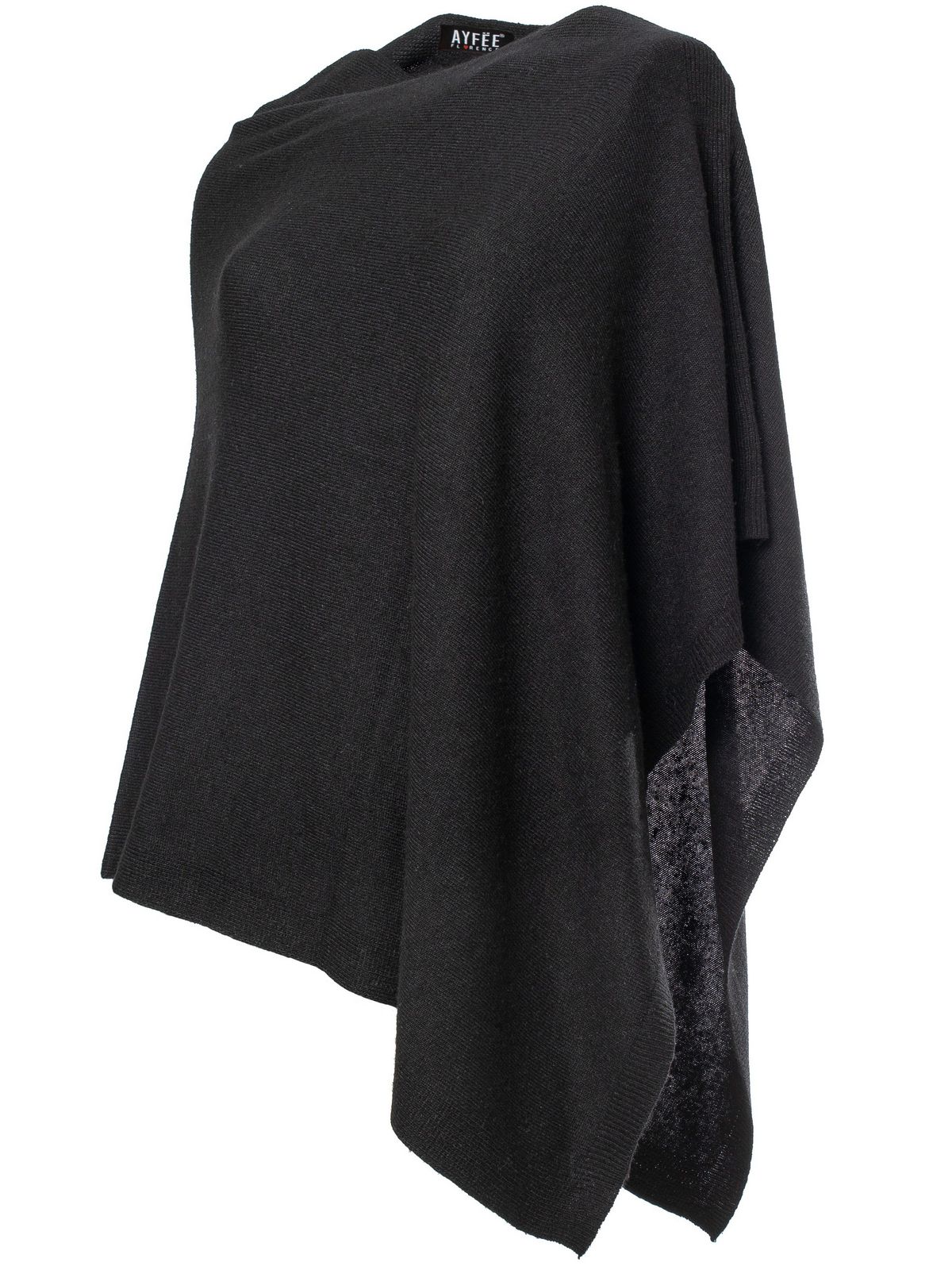 PONCHO MAGLIA, TG UNICA  - BLACK